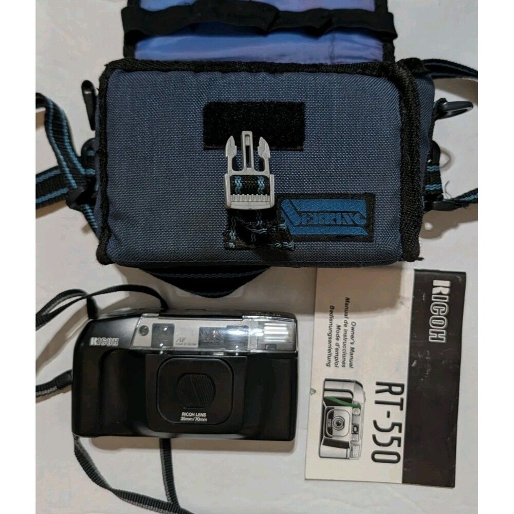 Ricoh RT-550 Vintage 35mm Film Camera Bundle With Original Manual And Bag Case